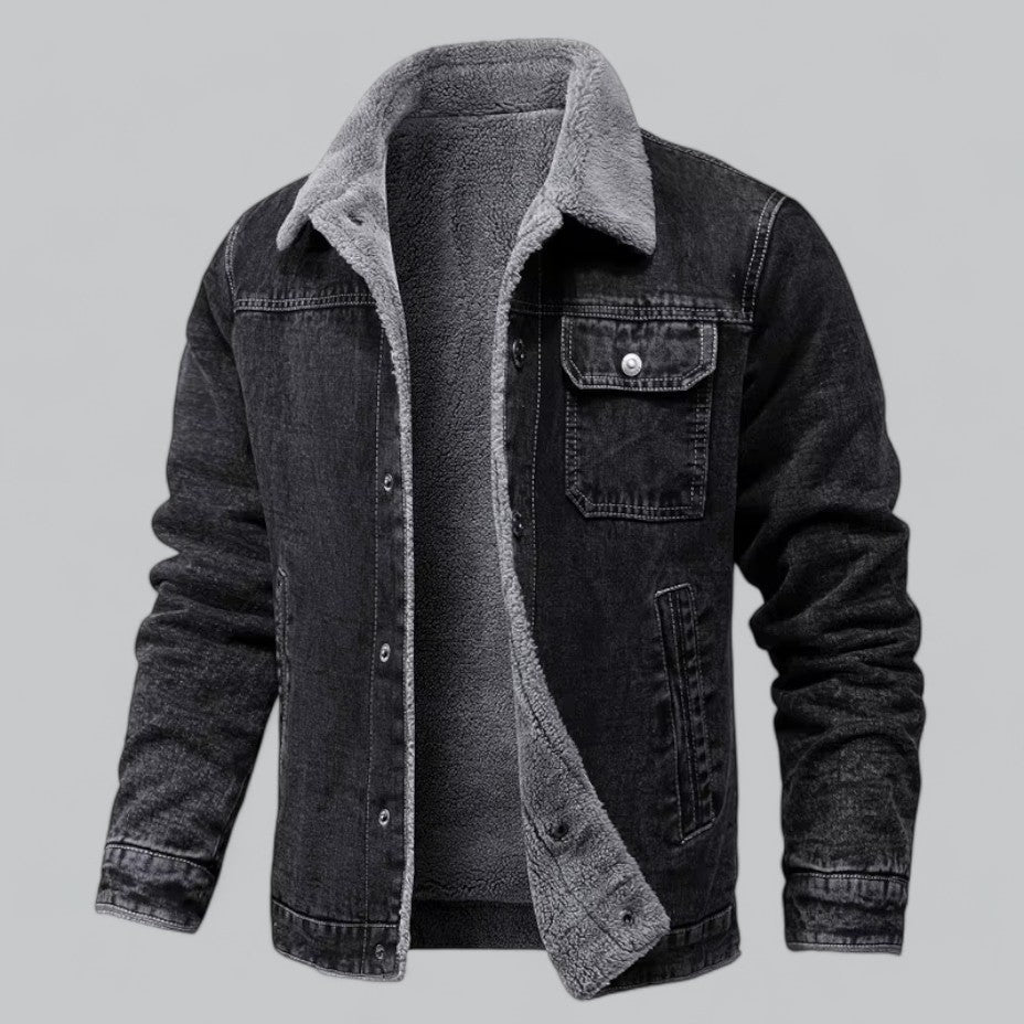 Warm Insulated Mens Jeans Jacket - OutfitLondon