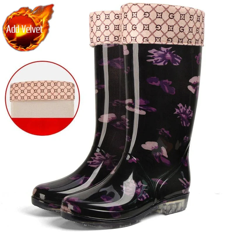 Waterproof Insulated Floral Snow Boots for Women