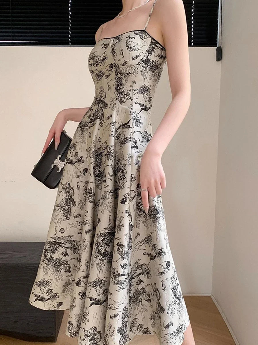 Vintage Flower Summer Dress for Ladies