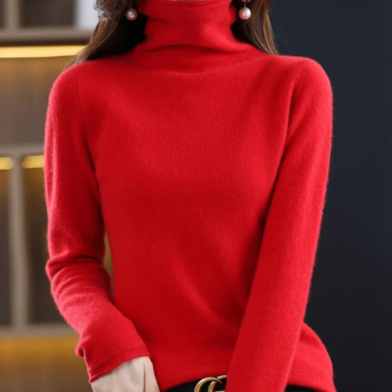 Soft Women's Casual Turtleneck Jumper - OutfitLondon