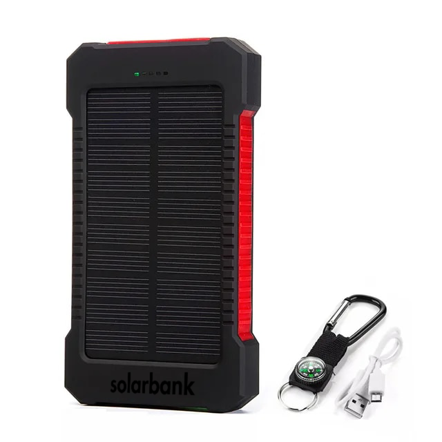 Compact 20000mAh Solar Power Bank Charger