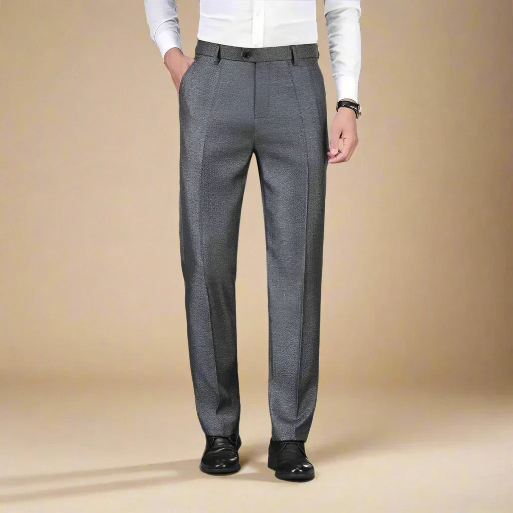 Classic Men's Formal Flat Front Trousers