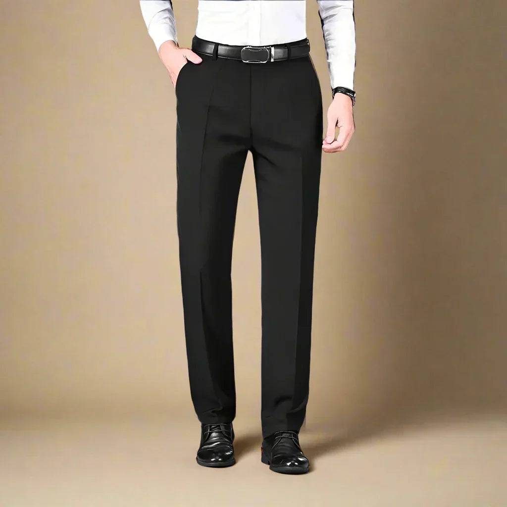 Classic Men's Formal Flat Front Trousers