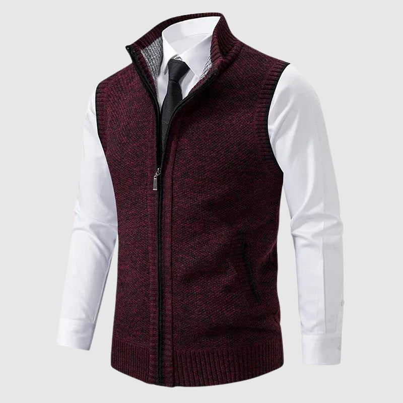Cozy Cable Knit Zipper Vest Sweater