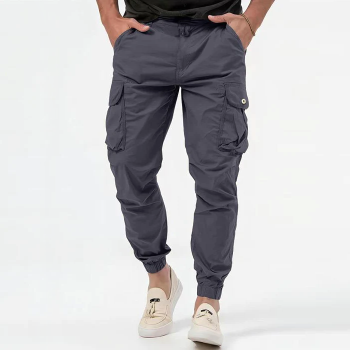 Men's Fitted Tactical Cargo Pants with Multiple Pockets - OutfitLondon