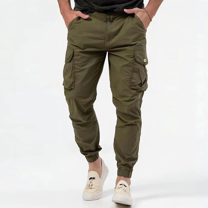 Men's Fitted Tactical Cargo Pants with Multiple Pockets