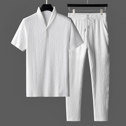 Relaxed Fit Mens Short Sleeve Golf Shirt Set - OutfitLondon