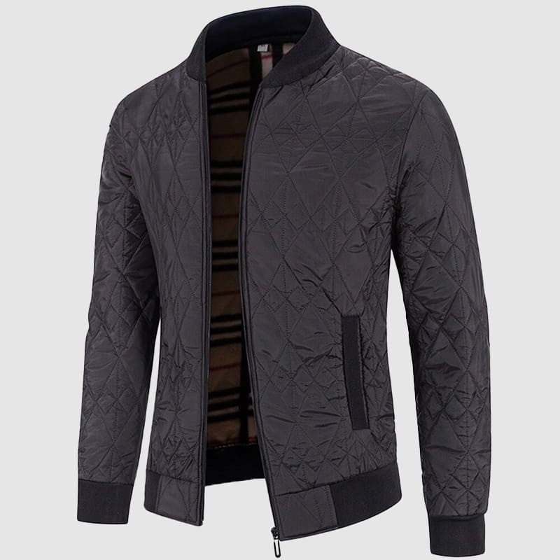 Warm Padded Quilted Bomber Jacket