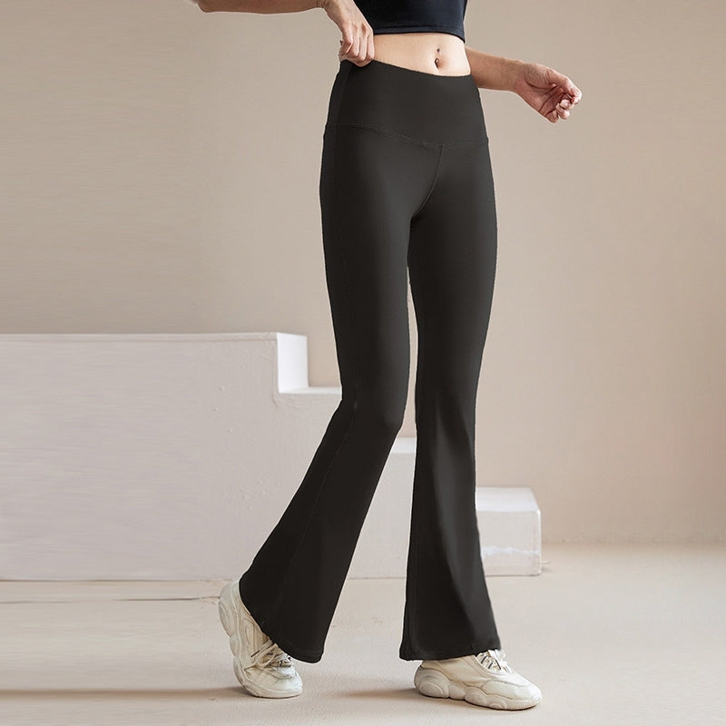 Comfortable High Waist Flare Leg Yoga Pants - OutfitLondon
