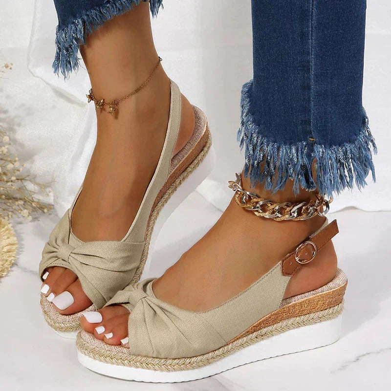 Comfortable Summer Espadrille Sandals with Buckle Detail