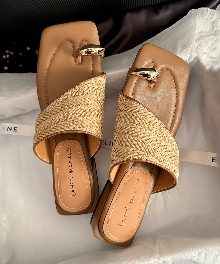 Women's Sheepskin Flip Flops Apricot Cushioned - OutfitLondon