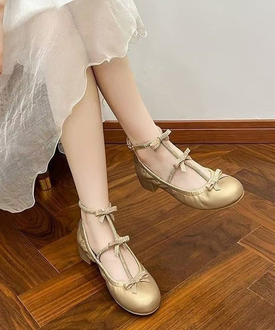 Women's Faux Leather Sandals Thick Sole Cushioned Insole Gold - OutfitLondon
