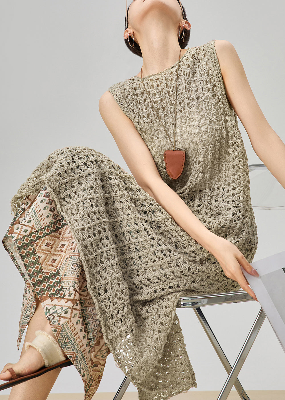 Women's Knit Dress And Skirt Set Breathable Boho Chic - OutfitLondon