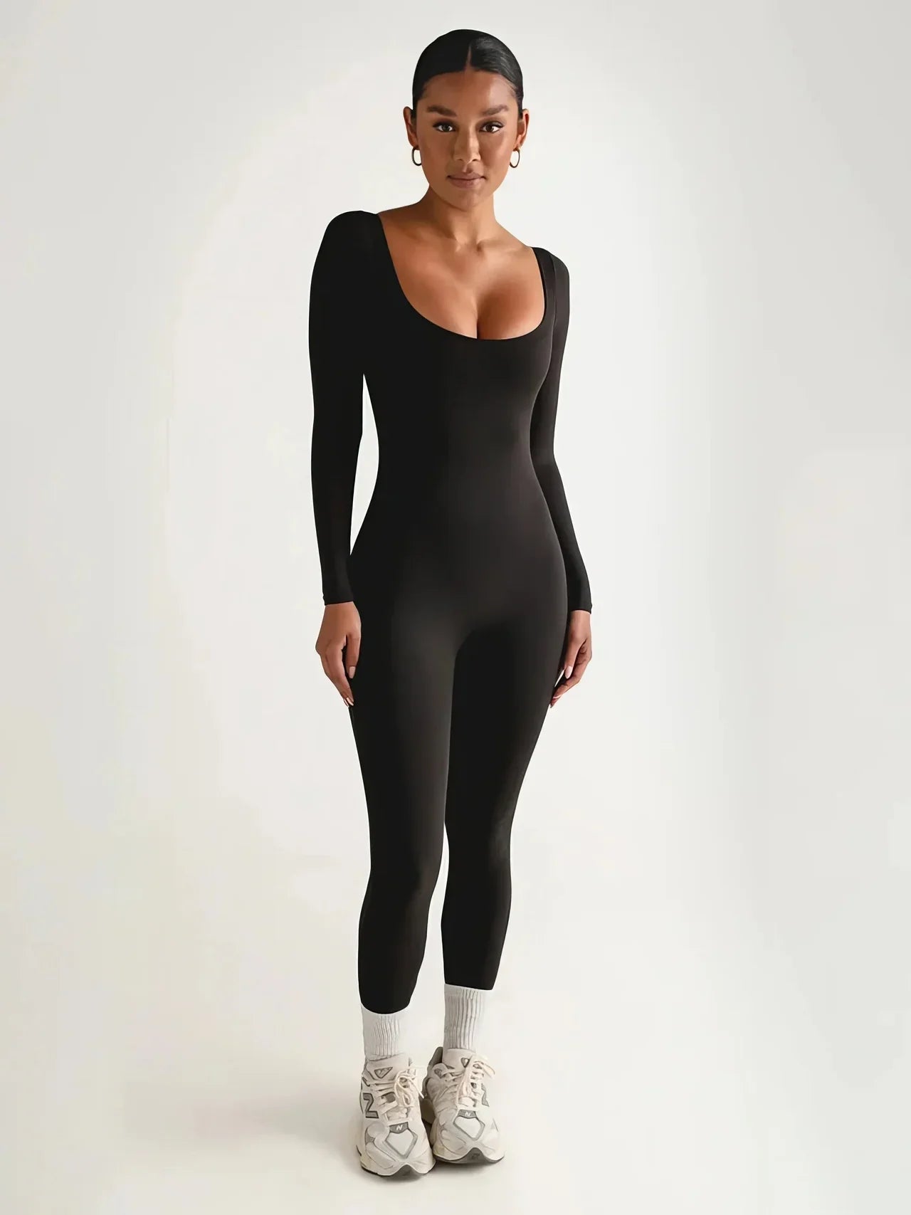 Comfortable Long Sleeve Yoga Jumpsuit for Women - OutfitLondon