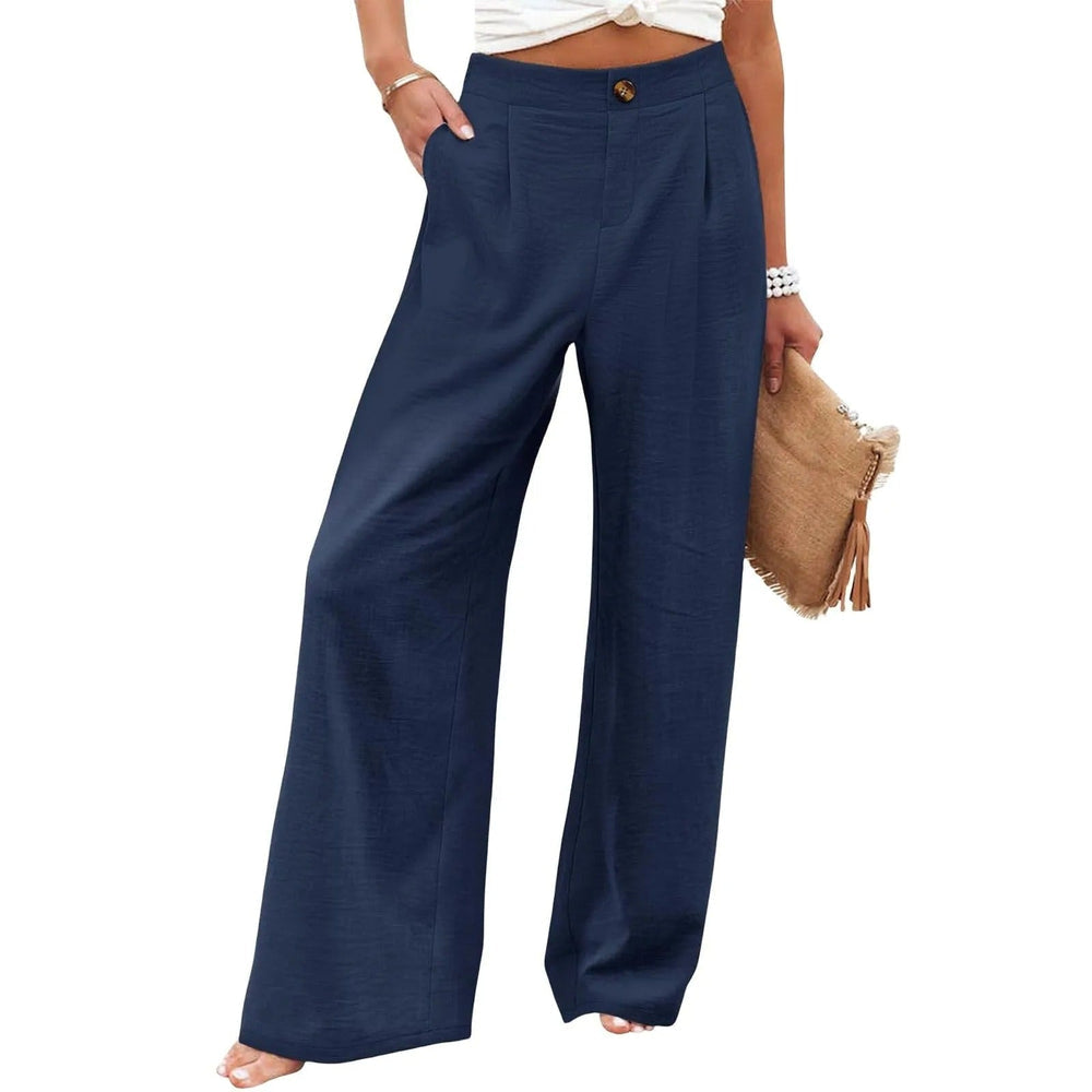 Comfortable Wide Leg Summer Trousers - OutfitLondon