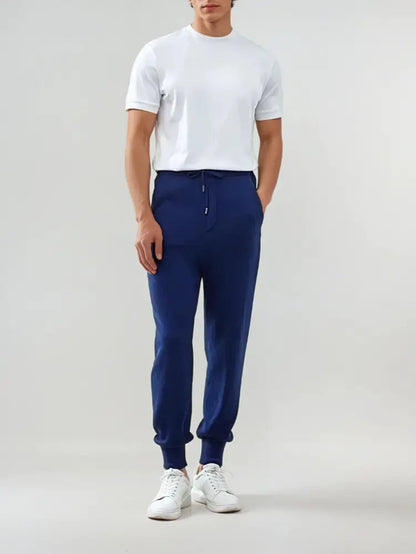 Classic Navy Blue Knit Pants