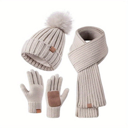 Warm Winter Accessory Kit with Hat, Scarf, Gloves - OutfitLondon