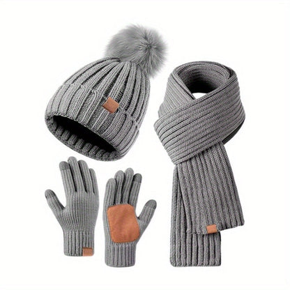 Warm Winter Accessory Kit with Hat, Scarf, Gloves