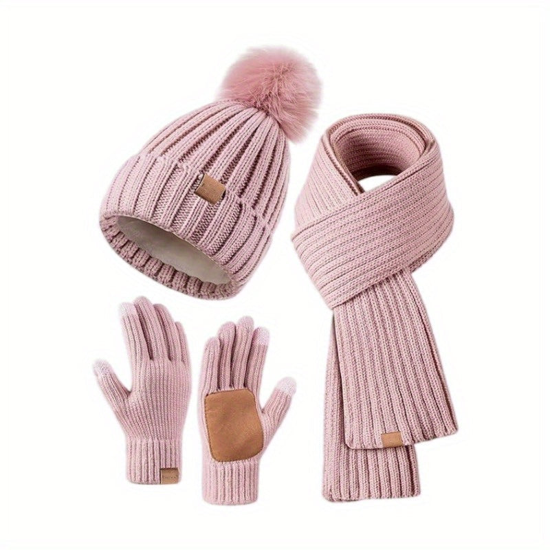 Warm Winter Accessory Kit with Hat, Scarf, Gloves