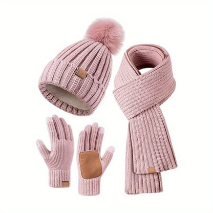 Warm Winter Accessory Kit with Hat, Scarf, Gloves