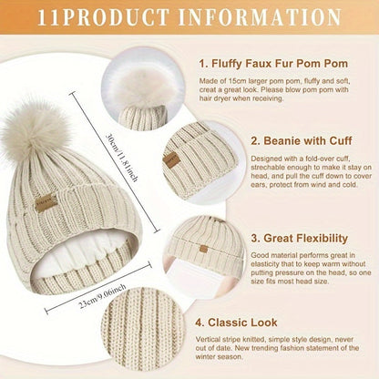 Warm Winter Accessory Kit with Hat, Scarf, Gloves