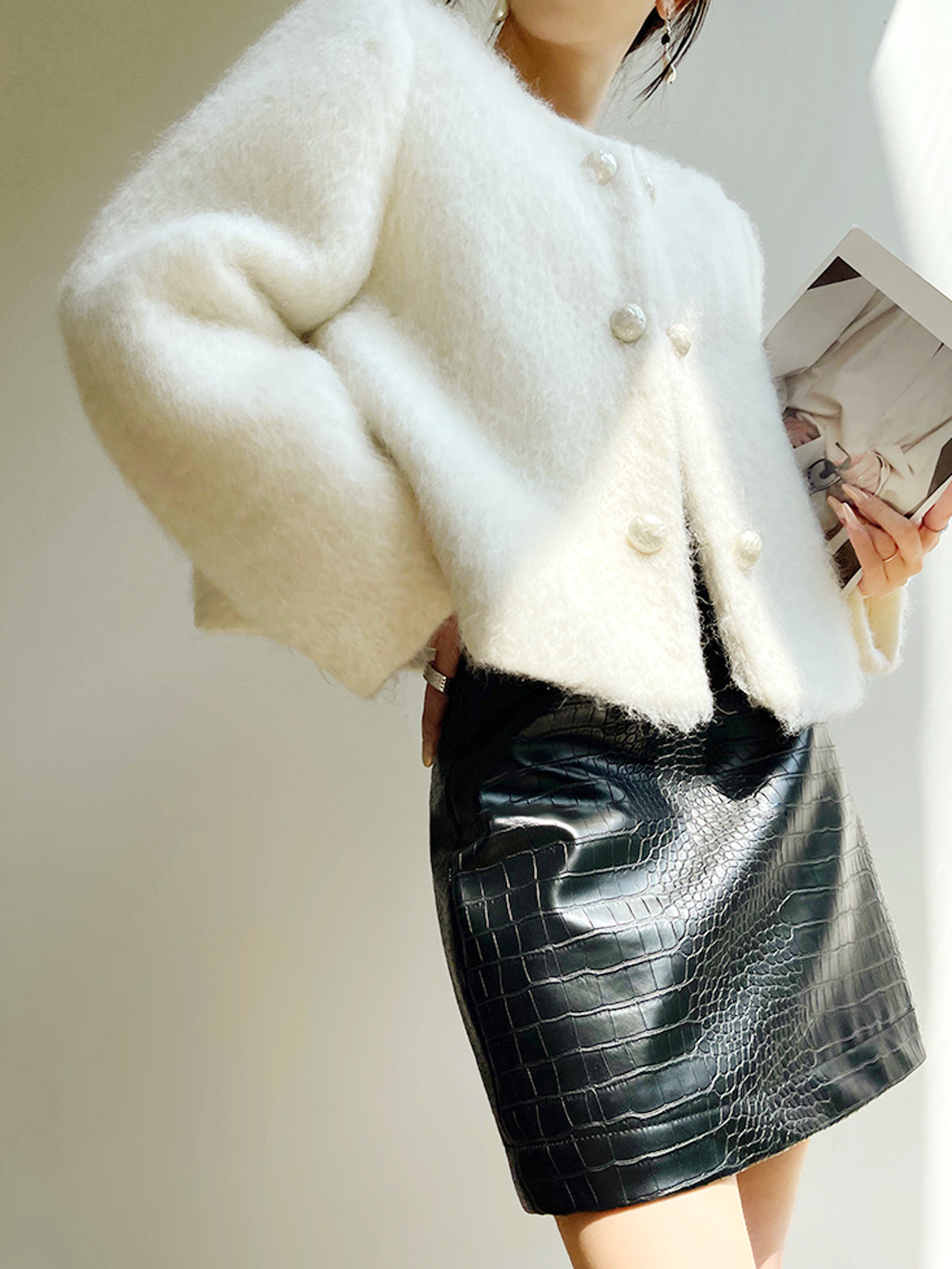 Plush Button Down Winter Wool Jacket