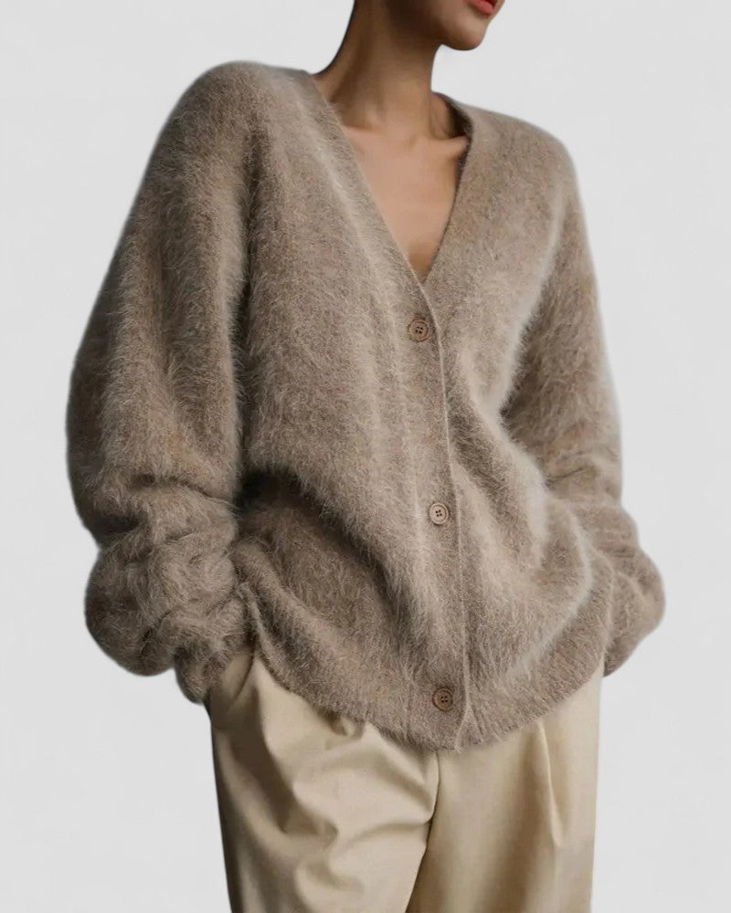 Soft Chunky Knit Button Cardigan - OutfitLondon