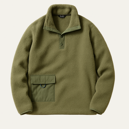 Men's Soft Fleece Zip Pullover with Pocket - OutfitLondon