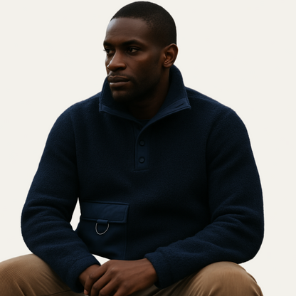 Men's Soft Fleece Zip Pullover with Pocket