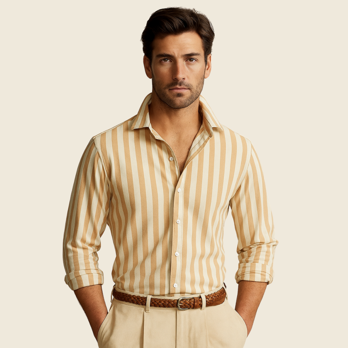 Classic Striped Cotton Dress Shirt