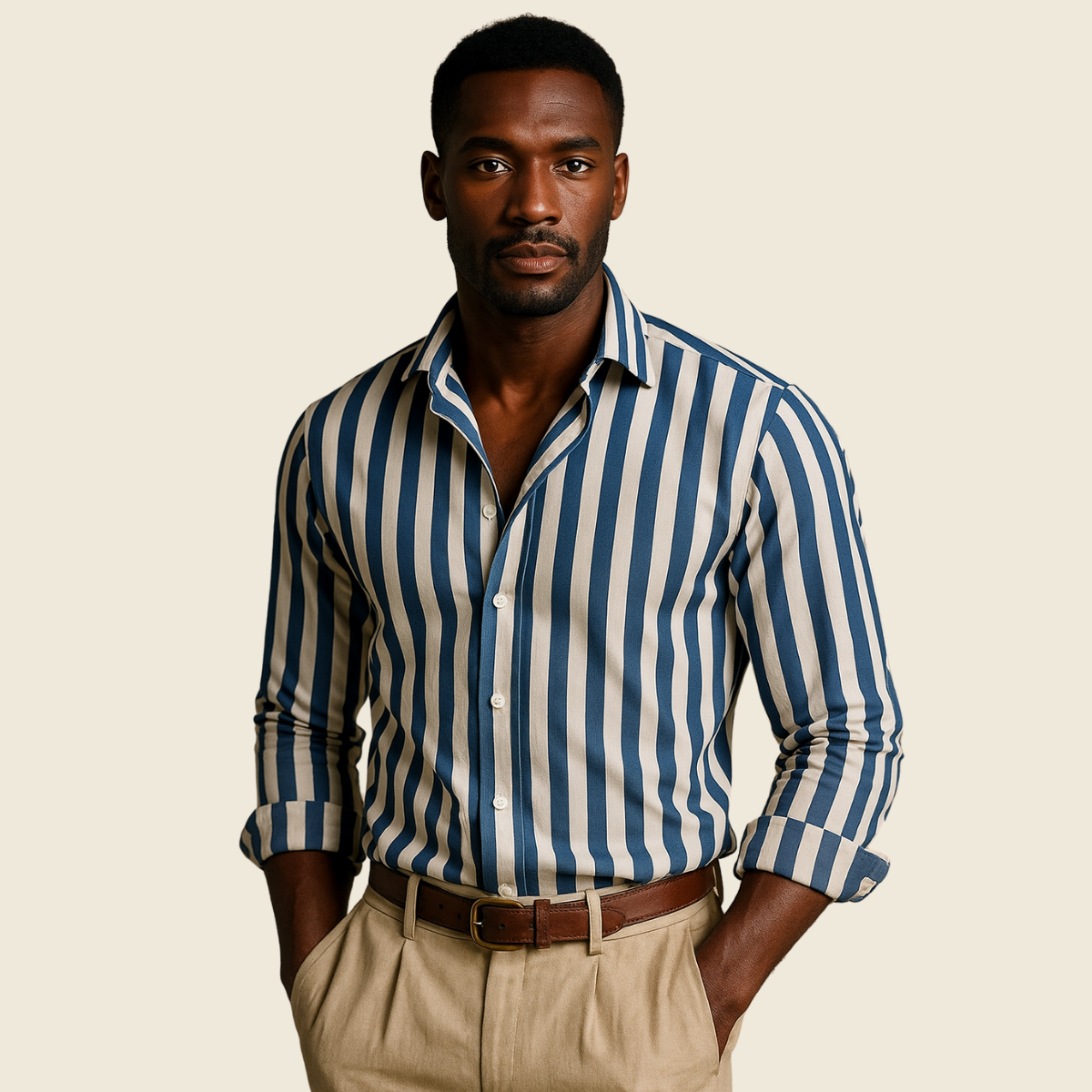 Classic Striped Cotton Dress Shirt