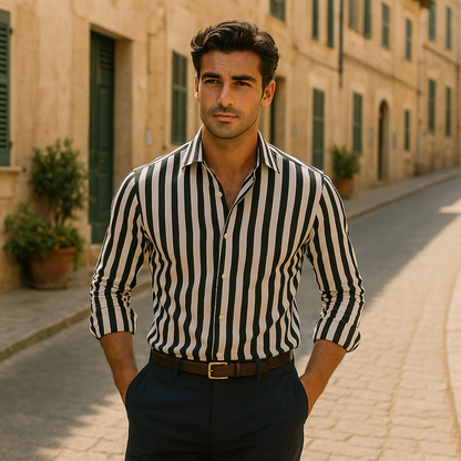 Classic Striped Cotton Dress Shirt