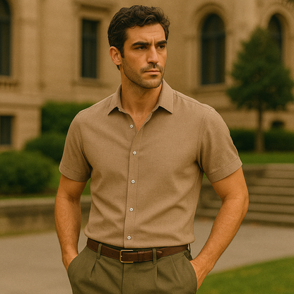Classic Cotton Short Sleeve Men's Shirt