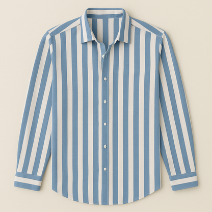 Classic Men's Striped Cotton Shirt