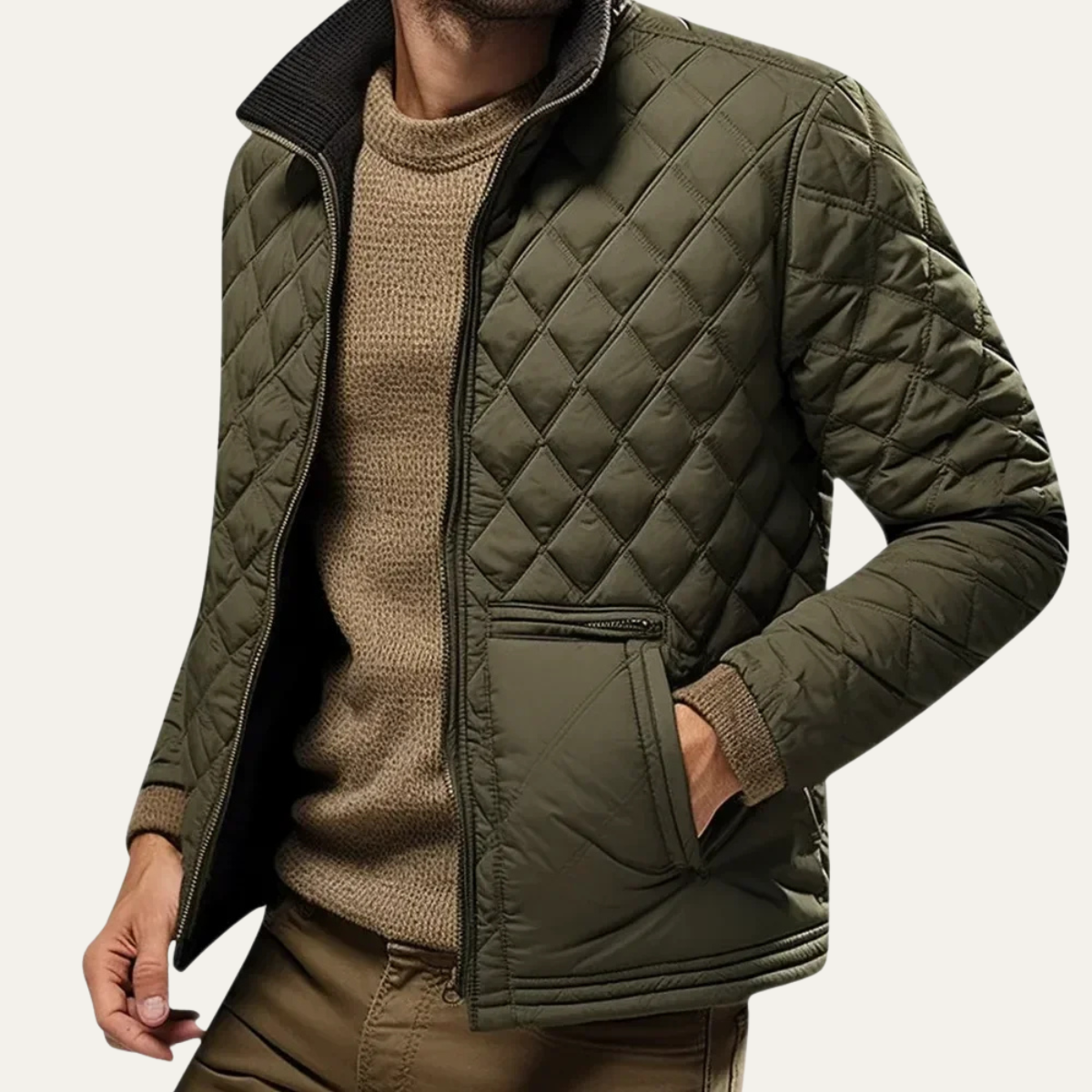 Classic Mens Quilted Puffer Diamond Jacket