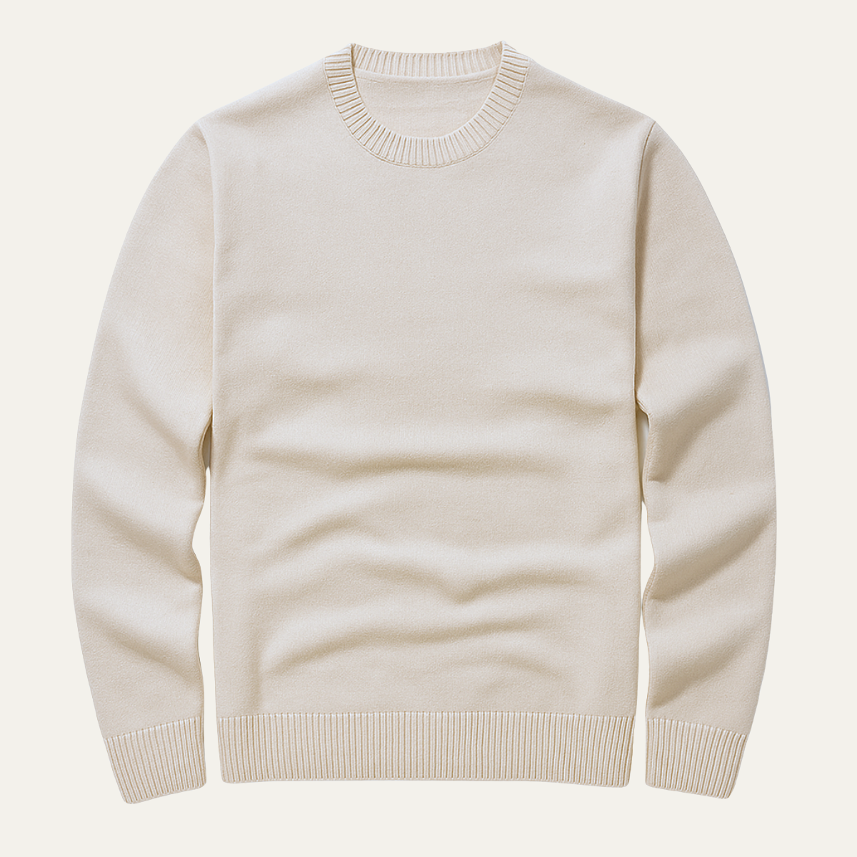Men's Fitted Chunky Crew Neck Sweater - OutfitLondon