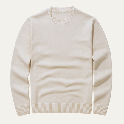 Men's Fitted Chunky Crew Neck Sweater - OutfitLondon