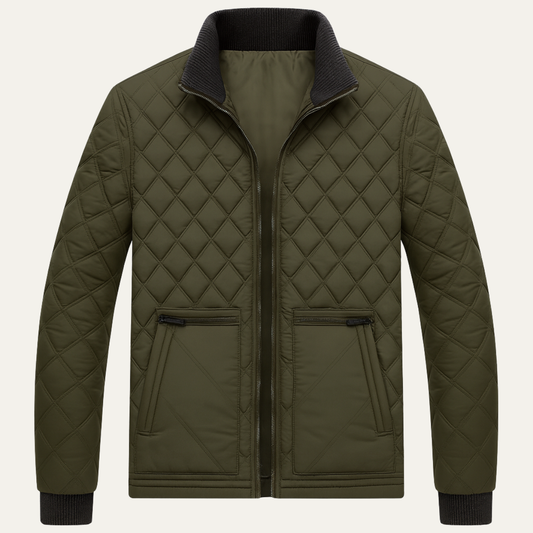 Classic Mens Quilted Puffer Diamond Jacket - OutfitLondon