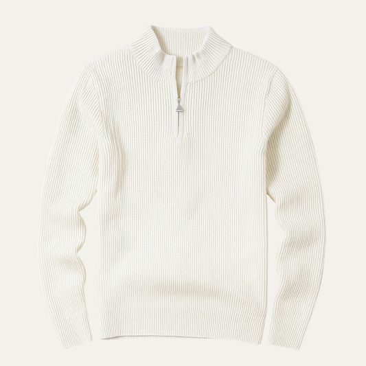 Warm Men's Knit Half Zip Winter Sweater - OutfitLondon