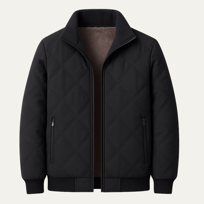 Warm Men's Quilted Fleece Zip Jacket - OutfitLondon
