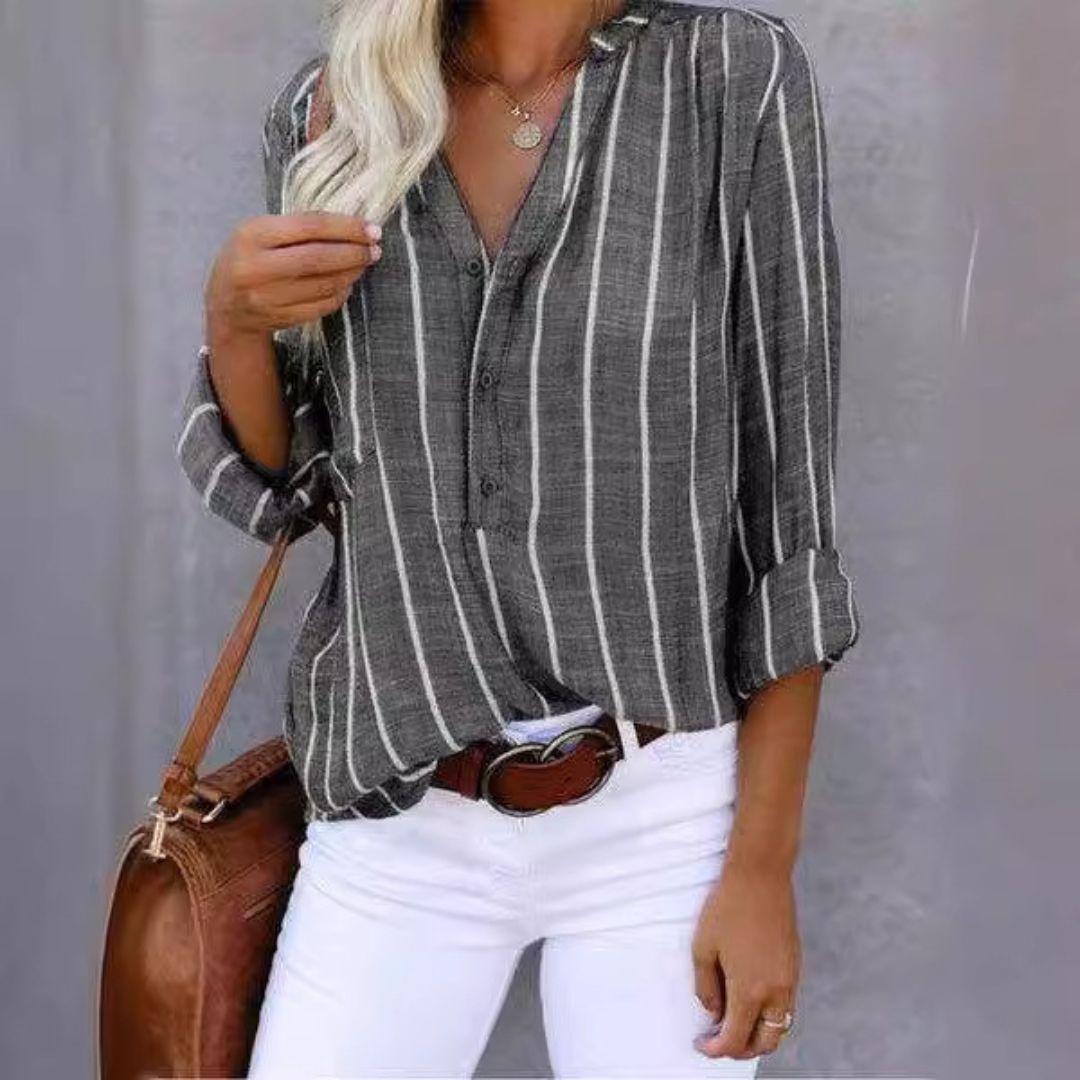 Casual Striped Women's Cotton Shirt