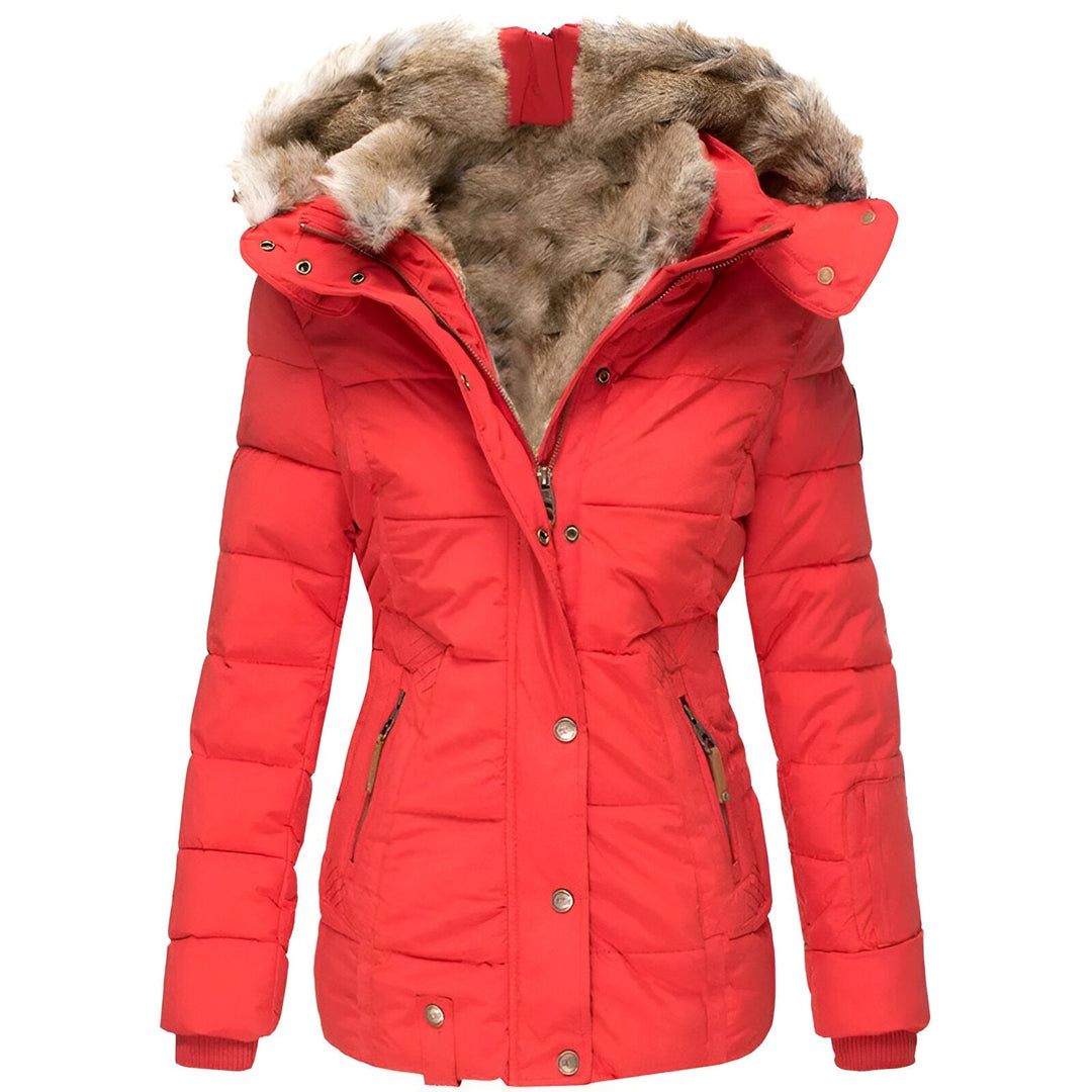 Women's Puffer Jacket Fur Hooded Waterproof