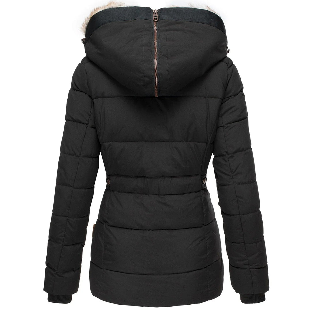 Women's Puffer Jacket Fur Hooded Waterproof