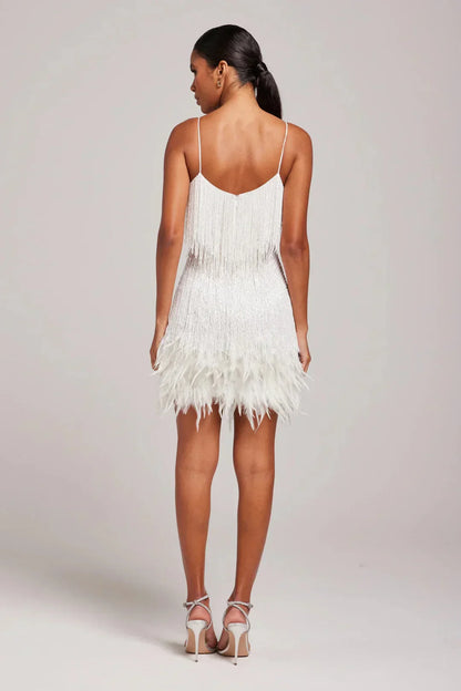 Women's Feather Fringe Mini Dress