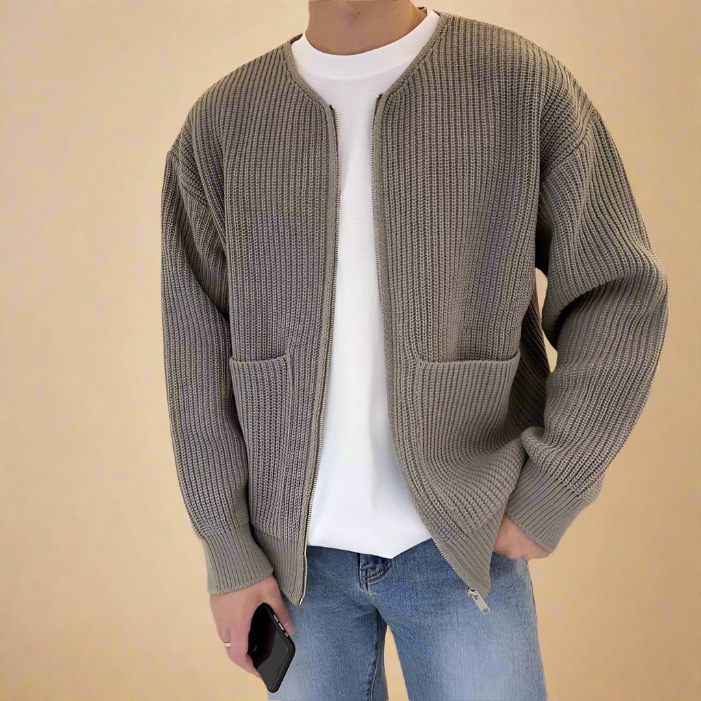 Men's Cozy Zip Up Cardigan Sweater