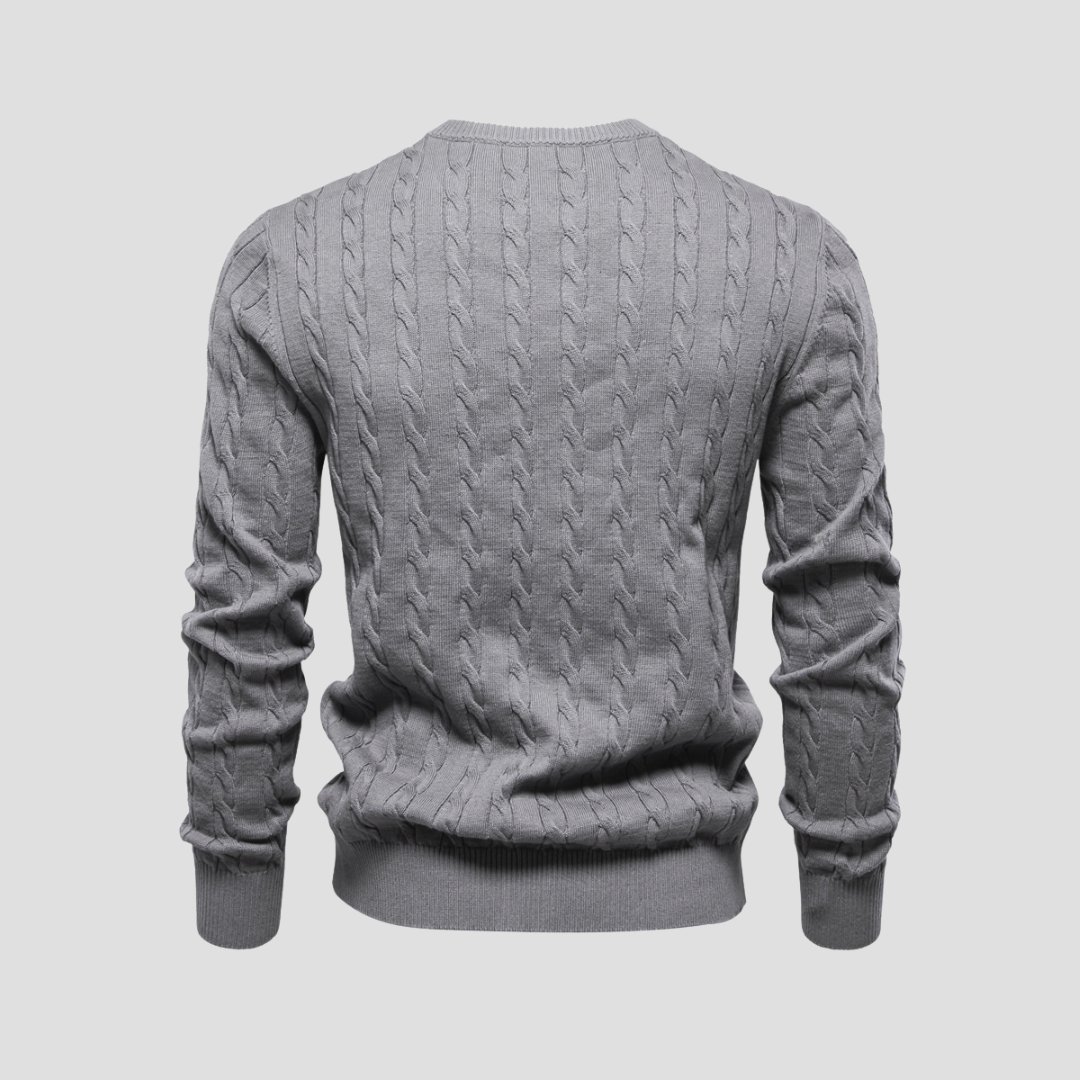 Classic Crew Neck Cable Sweater