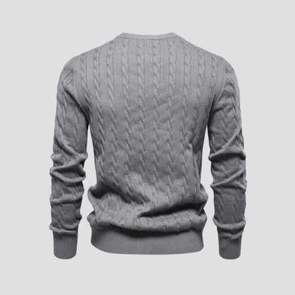 Classic Crew Neck Cable Sweater