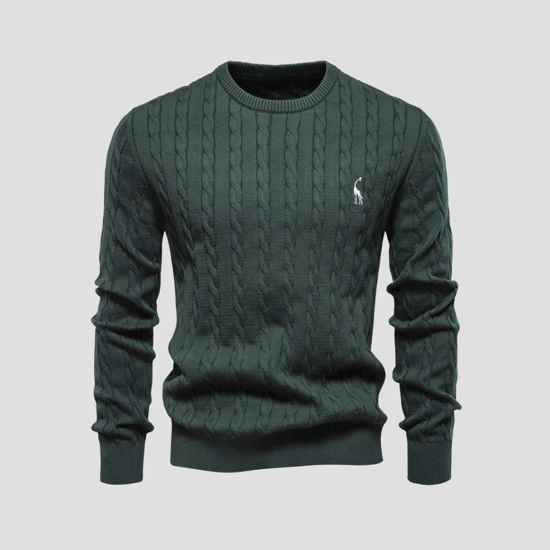 Classic Crew Neck Cable Sweater