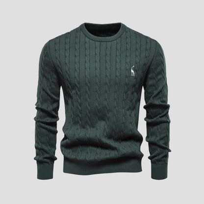Classic Crew Neck Cable Sweater