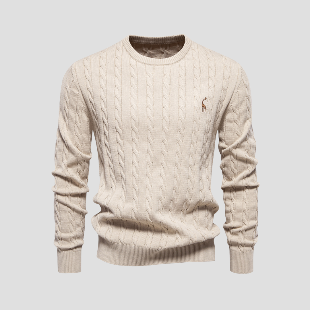 Classic Crew Neck Cable Sweater